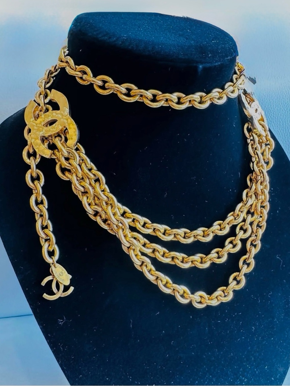90's CHANEL Gold Triple Chain Belt - AUTHENTIC VINTAGE